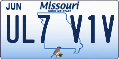 MO license plate UL7V1V