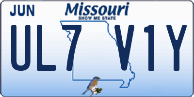 MO license plate UL7V1Y