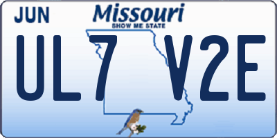 MO license plate UL7V2E