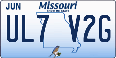 MO license plate UL7V2G