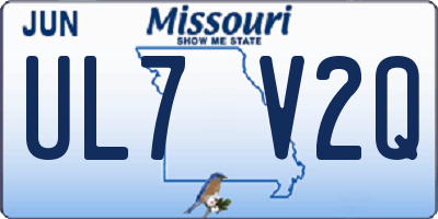 MO license plate UL7V2Q