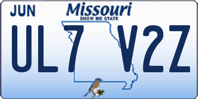 MO license plate UL7V2Z