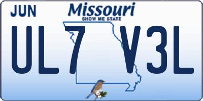 MO license plate UL7V3L