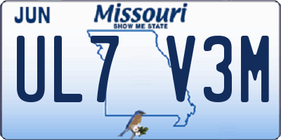 MO license plate UL7V3M