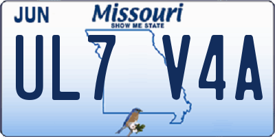 MO license plate UL7V4A