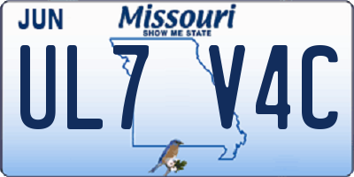 MO license plate UL7V4C