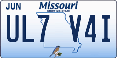 MO license plate UL7V4I