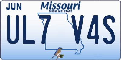 MO license plate UL7V4S