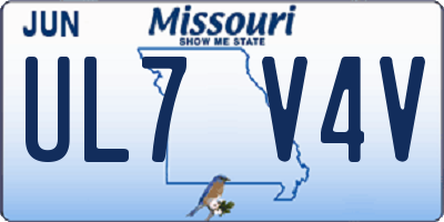 MO license plate UL7V4V