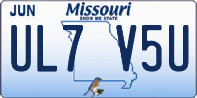 MO license plate UL7V5U