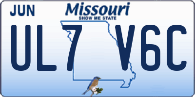 MO license plate UL7V6C