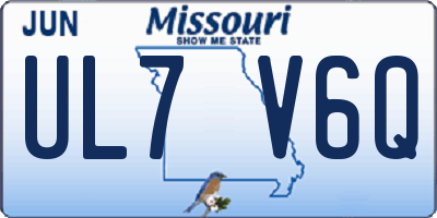 MO license plate UL7V6Q