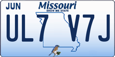 MO license plate UL7V7J