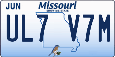 MO license plate UL7V7M