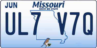 MO license plate UL7V7Q