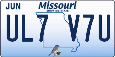 MO license plate UL7V7U