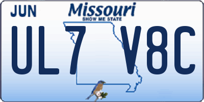 MO license plate UL7V8C