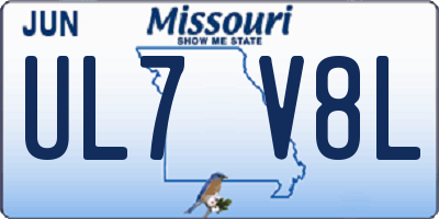 MO license plate UL7V8L