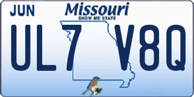 MO license plate UL7V8Q