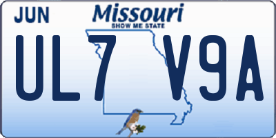 MO license plate UL7V9A