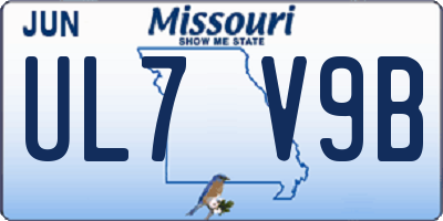 MO license plate UL7V9B