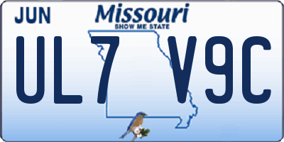 MO license plate UL7V9C