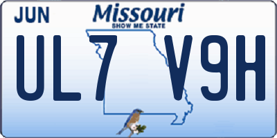 MO license plate UL7V9H