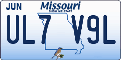 MO license plate UL7V9L