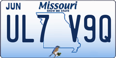 MO license plate UL7V9Q