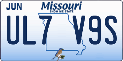 MO license plate UL7V9S