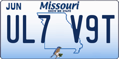 MO license plate UL7V9T