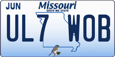 MO license plate UL7W0B