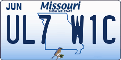 MO license plate UL7W1C