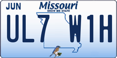 MO license plate UL7W1H