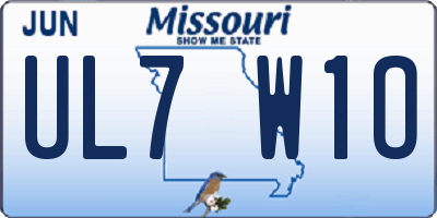 MO license plate UL7W1O