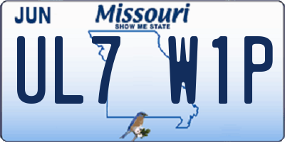 MO license plate UL7W1P
