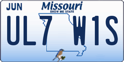 MO license plate UL7W1S