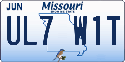 MO license plate UL7W1T