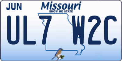 MO license plate UL7W2C