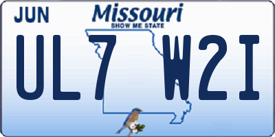 MO license plate UL7W2I