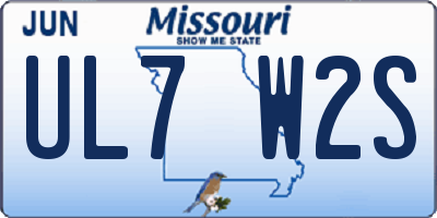 MO license plate UL7W2S