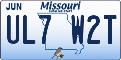 MO license plate UL7W2T