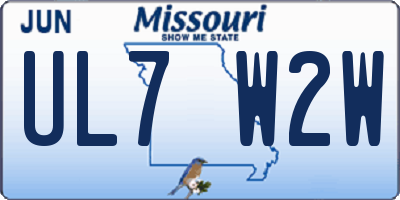 MO license plate UL7W2W