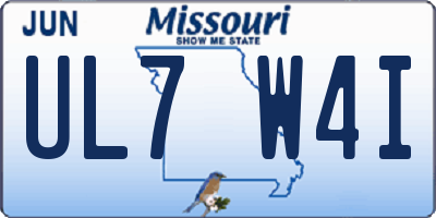 MO license plate UL7W4I