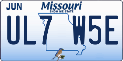 MO license plate UL7W5E
