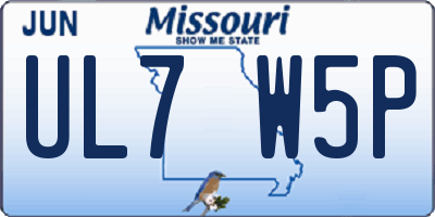 MO license plate UL7W5P