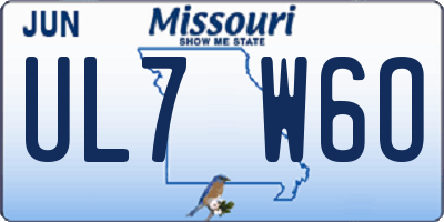 MO license plate UL7W6O