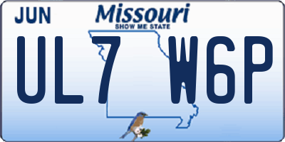 MO license plate UL7W6P