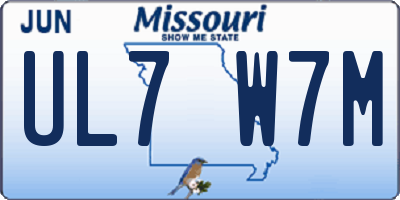 MO license plate UL7W7M