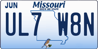 MO license plate UL7W8N